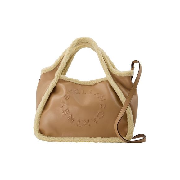 Stella McCartney Bags Stella Mccartney Logo Crossbody Tote Bag In Beige Brown Female